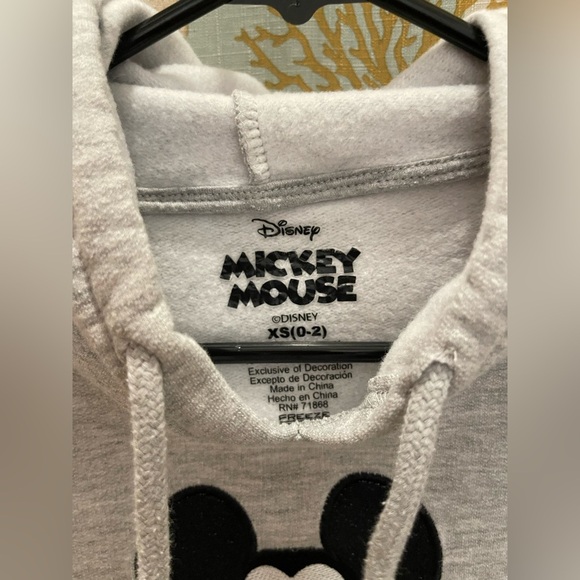Disney Mickey Mouse Grey XS 0-2 Hoodie Sweatshirt Cotton Stars Lounge Wear Fall - Picture 9 of 9